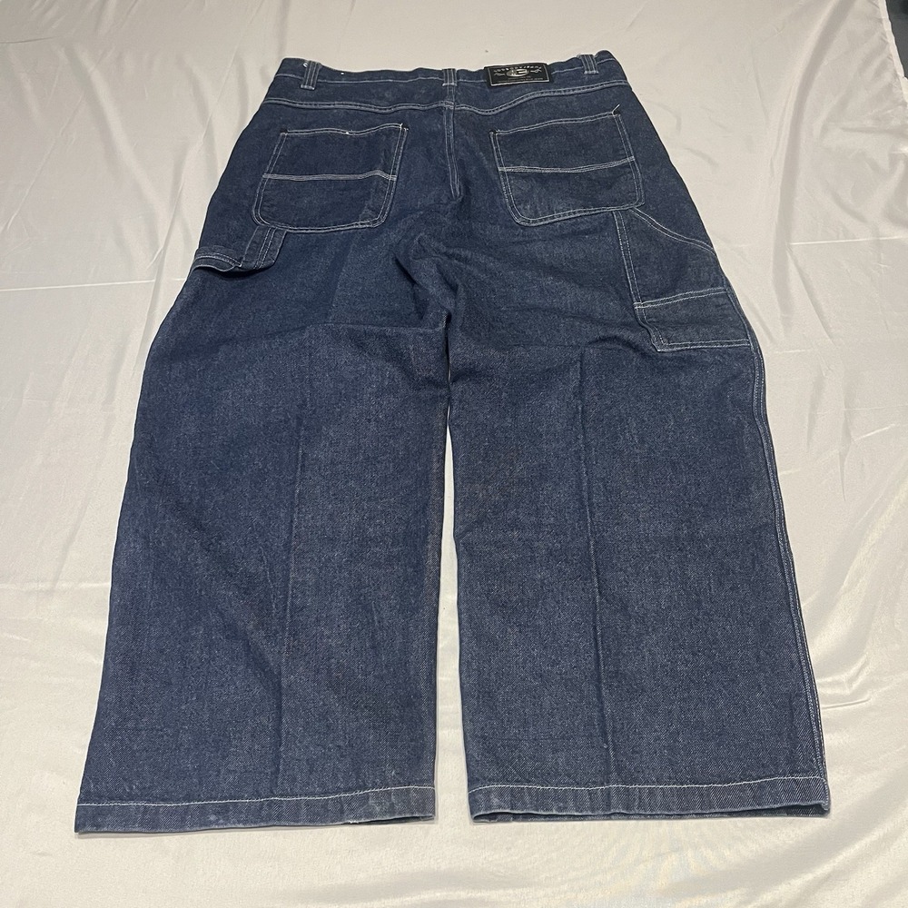 VTG Godbody Wide Leg Jeans Mens 38x30 Blue Denim Carpenter Y2K Baggy Skater